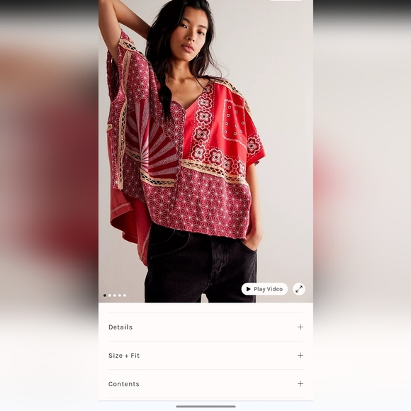 We The Free Free People Thunder Road Oversized Tee Women’s Size M - Picture 9 of 9